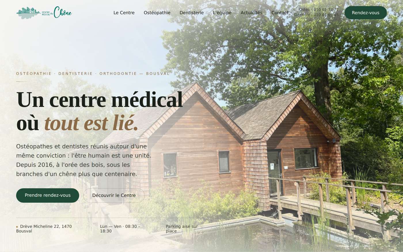 Aperçu du site du Centre Médical du Chêne